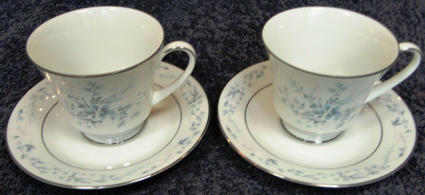 Noritake Carolyn Tea Cup Saucer Sets 2693 Set of 2 | DR Vintage Dinnerware Replacements