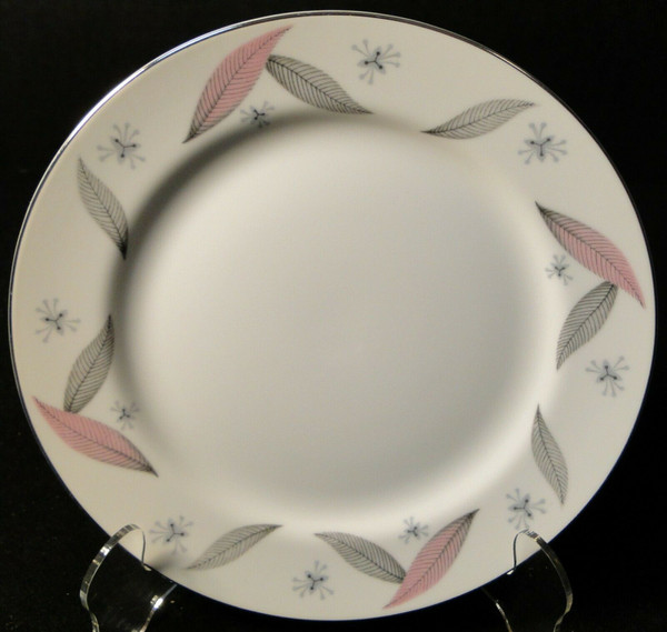 Narumi Serenade Salad Plate 7 1/2" Japan Pink Gray Leaves | DR Vintage Dinnerware Replacements