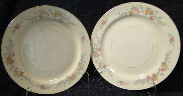 Homer Laughlin Eggshell Nautilus Ferndale Dinner Plates 9 7/8" Set 2  | DR Vintage Dinnerware and Replacements