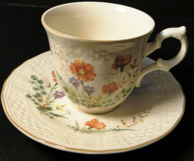 Mikasa Margaux Tea Cup Saucer Set D1006 Fine Ivory DR Vintage