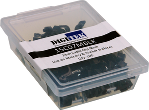 Digitek 7mm Cable Clip 100 Pack - Black
