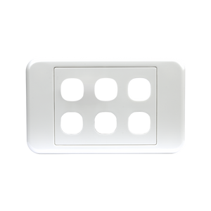 Digitek 6 Gang Wallplate (No Mech) - White