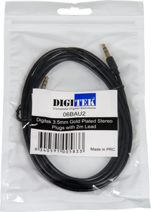 Digitek 3.5mm Male To Male Audio Lead - 2M