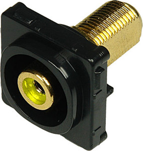 Digitek Recessed Black RCA Female to F Female Insert - Yellow