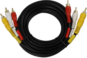 Digitek 3M 3x RCA Male to 3x RCA AV Lead - Coaxial Video