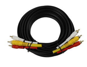 Digitek 5M 3x RCA Male to 3x RCA AV Lead - Coaxial Video