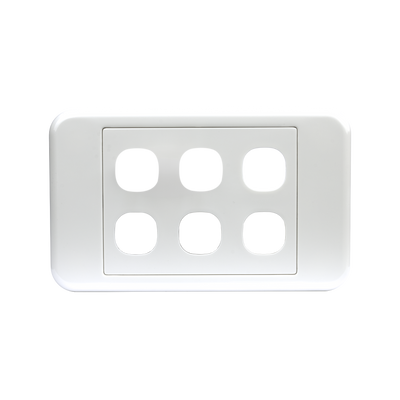 Digitek 6 Gang Wallplate (No Mech) - White