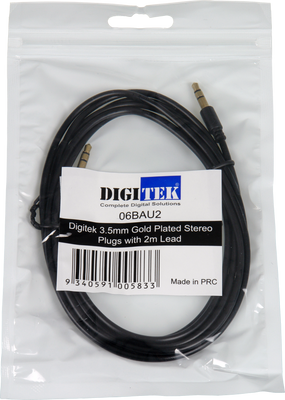 Digitek 3.5mm Male To Male Audio Lead - 2M