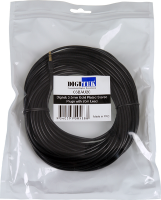 Digitek 3.5mm Male To Male Audio Lead - 20M