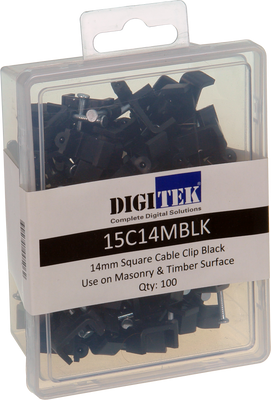 14mm Cable Clip Black to suit Siamese Coaxial Cable