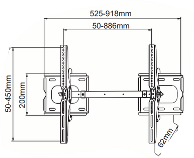 Digitek 23-70" Tilt LCD Bracket - Black