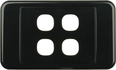 Digitek 4 Gang Wallplate (No Mech) - Black
