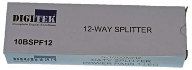 Digitek 12 Way 5-1000MHz F Type Splitter - 1 Leg Power Pass
