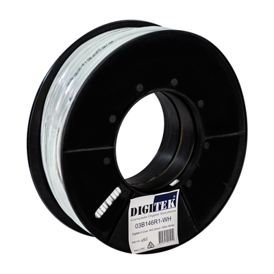 Digitek 6 Core 14/0.20mm Security Cable 100m Reel - White
