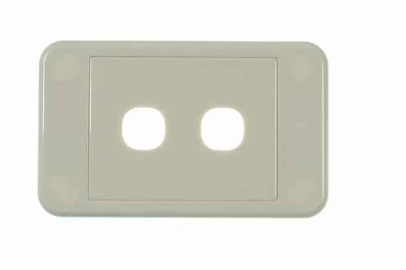 Digitek 2 Gang Wallplate (No Mech) - White