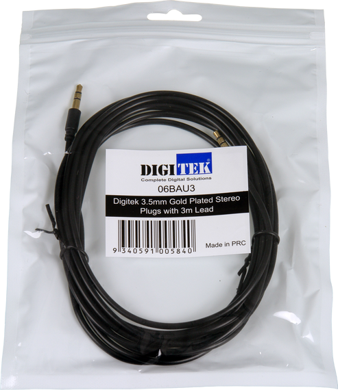 Digitek 3.5mm Male To Male Audio Lead - 3M