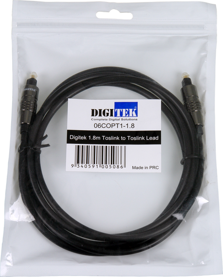 Digitek Toslink Optical Audio Lead - 1.8M