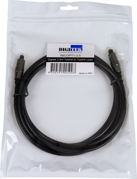 Digitek Toslink Optical Audio Lead - 2.5M