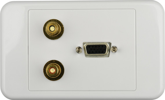 Digitek Wallplate with VGA and 2 x RCA Connetions