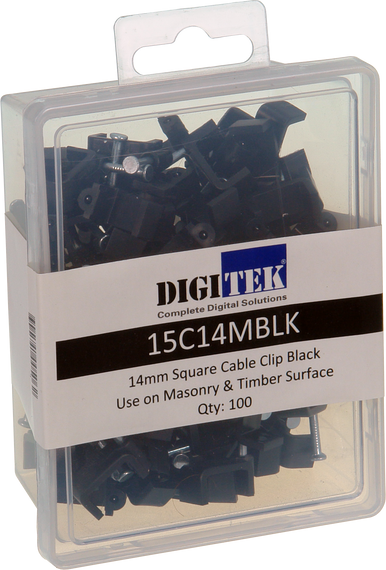 14mm Cable Clip Black to suit Siamese Coaxial Cable
