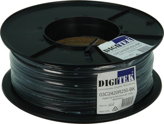 Digitek Figure 8 24 Strand/0.20mm 250m Reel - Black