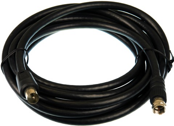 Digitek 3M F Type Male to Pal Male Quad Fly Lead - Black