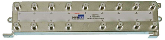 Digitek 16 Way 5-1000MHz F Type Splitter - 1 Leg Power Pass