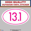 13.1 Marathon, High Quality Vinyl Stickers pink