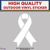 Breast Cancer Ribbon White, Die Cut High Quality Vinyl Sticker Decals white