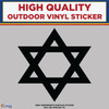 Star of David, Die Cut  High Quality Vinyl Sticker Decals black