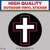 Christian Cross pink, High Quality Vinyl Stickers pink