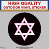 Judaism Star Symbol pink, High Quality Vinyl Stickers pink