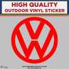 Volkswagen Logo Red,  Die Cut High Quality Vinyl Stickers