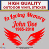 In Loving Memory Custom A Red, High Quality Vinyl Sticker