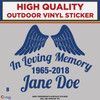 In Loving Memory Custom B Blue, High Quality Vinyl Sticker