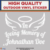 In Loving Memory Custom C White, High Quality Vinyl Sticker