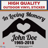 In Loving Memory - D, High Quality Die Cut Vinyl Sticker Decals New Colorado Sticker