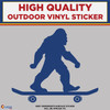 Big Foot on Skateboard Blue, Die Cut High Quality Vinyl Stickers