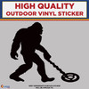 Big Foot with Metal Detector Black, Die Cut High Quality Vinyl Stickers