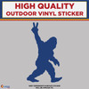 Big Foot with Peace sign Blue, Die Cut High Quality Vinyl Stickers