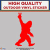 Big Foot with Peace sign Red, Die Cut High Quality Vinyl Stickers