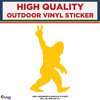 Big Foot with Peace sign Yellow, Die Cut High Quality Vinyl Stickers