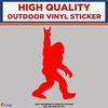 Big Foot with Shaka sign Red, Die Cut High Quality Vinyl Stickers