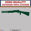 Rifle Shotgun Green Die Cut, High Quality Vinyl Stickers