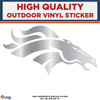 Chrome Denver Broncos Horse Head Right Facing,  Die Cut High Quality Vinyl Sticker