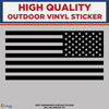 Mirrored matte black American flag die cut decal