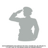 Female Soldier Saluting, Die Cut High Quality Vinyl Sticker Decal silver
