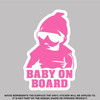 Baby on Board, High Quality Vinyl Stickers pink