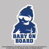 Baby on Board, High Quality Vinyl Stickers blue