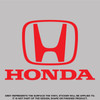 Red Honda Logo and Text Die Cut
